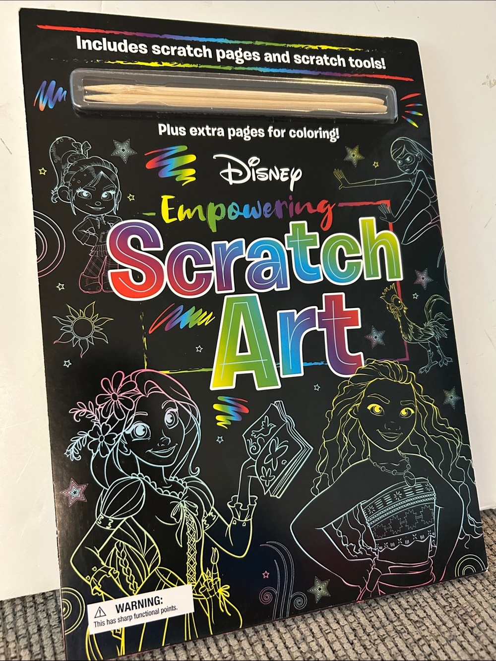 Disney Scratch Art Book - 11 unused black pages includes scratch tools